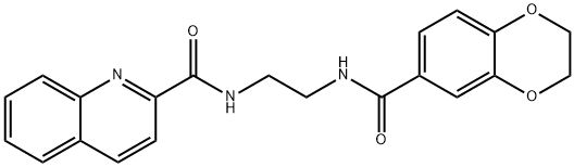 N-{2-[(2,3-dihydro-1,4-benzodioxin-6-ylcarbonyl)amino]ethyl}-2-quinolinecarboxamide Struktur