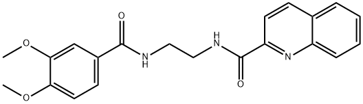 N-{2-[(3,4-dimethoxybenzoyl)amino]ethyl}-2-quinolinecarboxamide Struktur