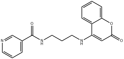 N-{3-[(2-oxo-2H-chromen-4-yl)amino]propyl}nicotinamide Struktur