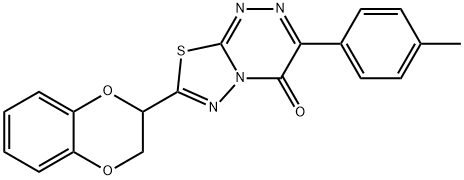 7-(2,3-dihydro-1,4-benzodioxin-2-yl)-3-(4-methylphenyl)-4H-[1,3,4]thiadiazolo[2,3-c][1,2,4]triazin-4-one Struktur