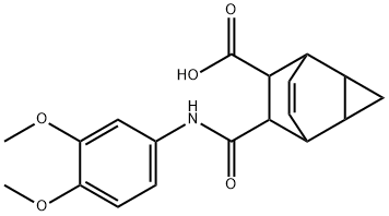 7-[(3,4-dimethoxyanilino)carbonyl]tricyclo[3.2.2.0~2,4~]non-8-ene-6-carboxylic acid Struktur