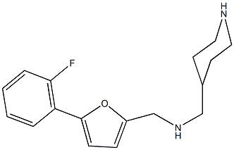 N-{[5-(2-fluorophenyl)-2-furyl]methyl}-N-(4-piperidinylmethyl)amine Struktur