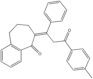 6-[3-(4-methylphenyl)-3-oxo-1-phenylpropylidene]-6,7,8,9-tetrahydro-5H-benzo[a]cyclohepten-5-one Struktur