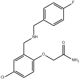 2-(4-chloro-2-{[(4-fluorobenzyl)amino]methyl}phenoxy)acetamide Struktur