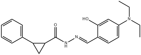 N'-[4-(diethylamino)-2-hydroxybenzylidene]-2-phenylcyclopropanecarbohydrazide Struktur