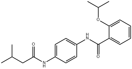 2-isopropoxy-N-{4-[(3-methylbutanoyl)amino]phenyl}benzamide Struktur