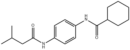 N-{4-[(3-methylbutanoyl)amino]phenyl}cyclohexanecarboxamide Struktur