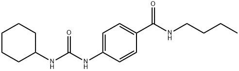 N-butyl-4-{[(cyclohexylamino)carbonyl]amino}benzamide Struktur