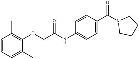 2-(2,6-dimethylphenoxy)-N-[4-(1-pyrrolidinylcarbonyl)phenyl]acetamide Struktur