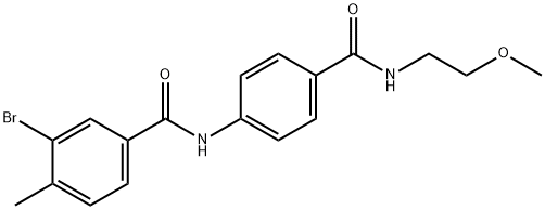 3-bromo-N-(4-{[(2-methoxyethyl)amino]carbonyl}phenyl)-4-methylbenzamide Struktur