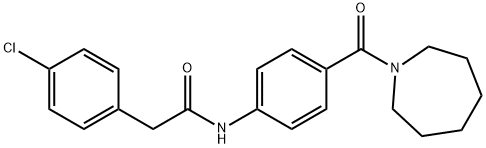 N-[4-(1-azepanylcarbonyl)phenyl]-2-(4-chlorophenyl)acetamide Struktur