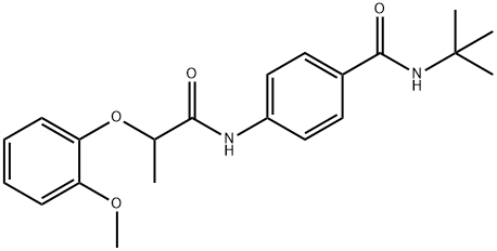 N-(tert-butyl)-4-{[2-(2-methoxyphenoxy)propanoyl]amino}benzamide Struktur