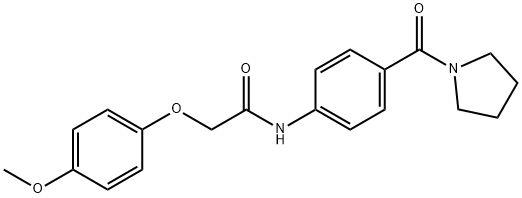 2-(4-methoxyphenoxy)-N-[4-(1-pyrrolidinylcarbonyl)phenyl]acetamide Struktur