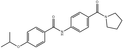 4-isopropoxy-N-[4-(1-pyrrolidinylcarbonyl)phenyl]benzamide Struktur