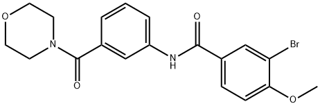 3-bromo-4-methoxy-N-[3-(4-morpholinylcarbonyl)phenyl]benzamide Struktur