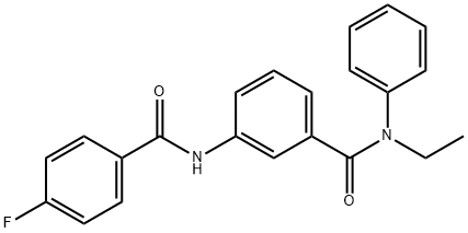 N-ethyl-3-[(4-fluorobenzoyl)amino]-N-phenylbenzamide Struktur