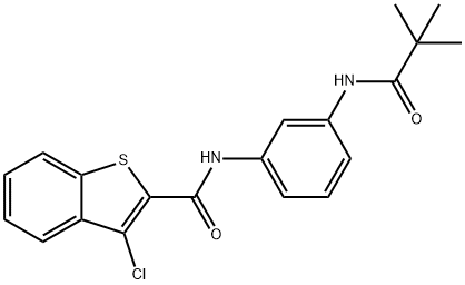 3-chloro-N-{3-[(2,2-dimethylpropanoyl)amino]phenyl}-1-benzothiophene-2-carboxamide Struktur