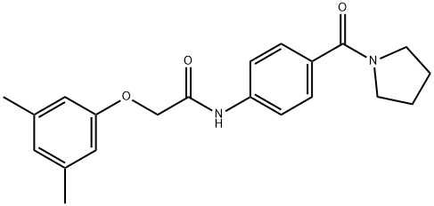 2-(3,5-dimethylphenoxy)-N-[4-(1-pyrrolidinylcarbonyl)phenyl]acetamide Struktur