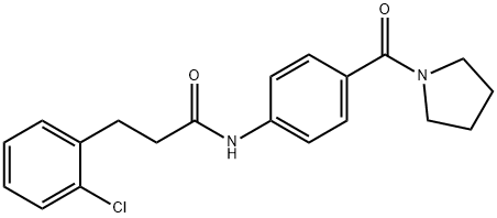 3-(2-chlorophenyl)-N-[4-(1-pyrrolidinylcarbonyl)phenyl]propanamide Struktur