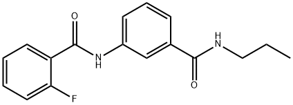 2-fluoro-N-{3-[(propylamino)carbonyl]phenyl}benzamide Struktur