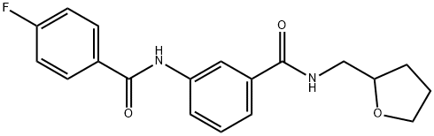 3-[(4-fluorobenzoyl)amino]-N-(tetrahydro-2-furanylmethyl)benzamide Struktur