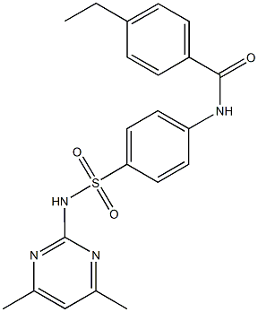 N-(4-{[(4,6-dimethyl-2-pyrimidinyl)amino]sulfonyl}phenyl)-4-ethylbenzamide Struktur