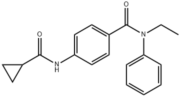 4-[(cyclopropylcarbonyl)amino]-N-ethyl-N-phenylbenzamide Struktur