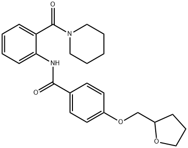 N-[2-(1-piperidinylcarbonyl)phenyl]-4-(tetrahydro-2-furanylmethoxy)benzamide Struktur