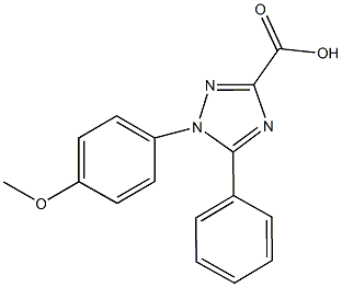 1-(4-methoxyphenyl)-5-phenyl-1H-1,2,4-triazole-3-carboxylic acid Struktur