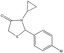 2-(4-bromophenyl)-3-cyclopropyl-1,3-thiazolidin-4-one Struktur