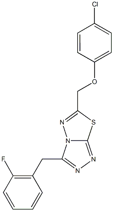 6-[(4-chlorophenoxy)methyl]-3-(2-fluorobenzyl)[1,2,4]triazolo[3,4-b][1,3,4]thiadiazole Struktur