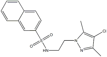 N-[2-(4-chloro-3,5-dimethyl-1H-pyrazol-1-yl)ethyl]-2-naphthalenesulfonamide Struktur