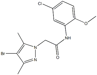 2-(4-bromo-3,5-dimethyl-1H-pyrazol-1-yl)-N-(5-chloro-2-methoxyphenyl)acetamide Struktur