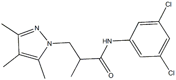 N-(3,5-dichlorophenyl)-2-methyl-3-(3,4,5-trimethyl-1H-pyrazol-1-yl)propanamide Struktur