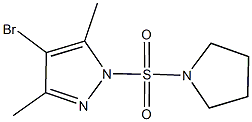 4-bromo-3,5-dimethyl-1-(1-pyrrolidinylsulfonyl)-1H-pyrazole Struktur