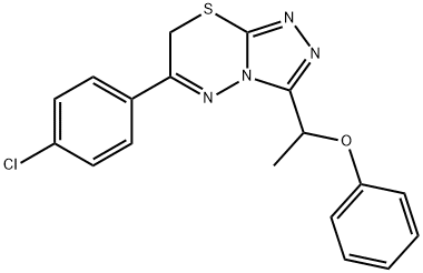 6-(4-chlorophenyl)-3-(1-phenoxyethyl)-7H-[1,2,4]triazolo[3,4-b][1,3,4]thiadiazine Struktur