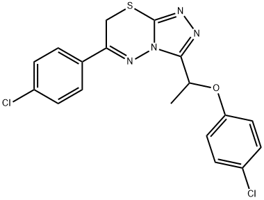 4-chlorophenyl 1-[6-(4-chlorophenyl)-7H-[1,2,4]triazolo[3,4-b][1,3,4]thiadiazin-3-yl]ethyl ether Struktur