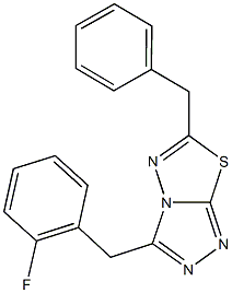 6-benzyl-3-(2-fluorobenzyl)[1,2,4]triazolo[3,4-b][1,3,4]thiadiazole Struktur