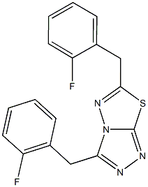 3,6-bis(2-fluorobenzyl)[1,2,4]triazolo[3,4-b][1,3,4]thiadiazole Struktur