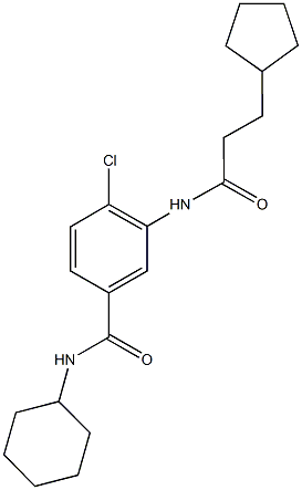 4-chloro-N-cyclohexyl-3-[(3-cyclopentylpropanoyl)amino]benzamide Struktur