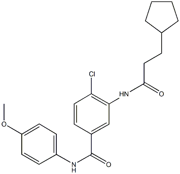 4-chloro-3-[(3-cyclopentylpropanoyl)amino]-N-(4-methoxyphenyl)benzamide Struktur