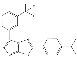 6-(4-isopropylphenyl)-3-[3-(trifluoromethyl)phenyl][1,2,4]triazolo[3,4-b][1,3,4]thiadiazole Struktur