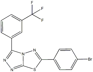 6-(4-bromophenyl)-3-[3-(trifluoromethyl)phenyl][1,2,4]triazolo[3,4-b][1,3,4]thiadiazole Struktur