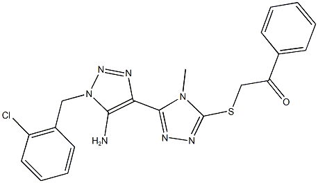 2-({5-[5-amino-1-(2-chlorobenzyl)-1H-1,2,3-triazol-4-yl]-4-methyl-4H-1,2,4-triazol-3-yl}sulfanyl)-1-phenylethanone Struktur