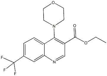 ethyl 4-(4-morpholinyl)-7-(trifluoromethyl)-3-quinolinecarboxylate Struktur