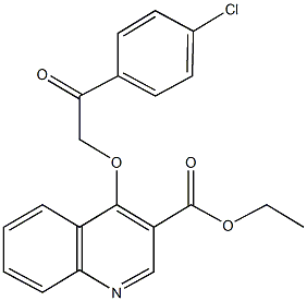 ethyl 4-[2-(4-chlorophenyl)-2-oxoethoxy]-3-quinolinecarboxylate Struktur