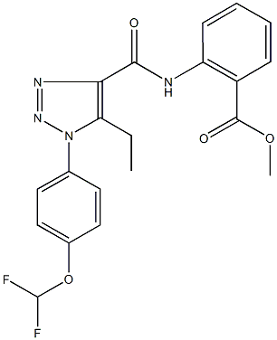 methyl 2-[({1-[4-(difluoromethoxy)phenyl]-5-ethyl-1H-1,2,3-triazol-4-yl}carbonyl)amino]benzoate Struktur