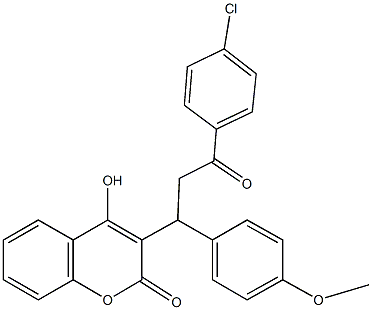 3-[3-(4-chlorophenyl)-1-(4-methoxyphenyl)-3-oxopropyl]-4-hydroxy-2H-chromen-2-one Struktur