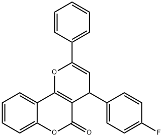 4-(4-fluorophenyl)-2-phenyl-4H,5H-pyrano[3,2-c]chromen-5-one Struktur