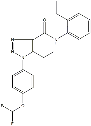 1-[4-(difluoromethoxy)phenyl]-5-ethyl-N-(2-ethylphenyl)-1H-1,2,3-triazole-4-carboxamide Struktur